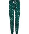 SK085 SF Clothing Ladies Lounge Pants Bottle Green / White Snowflakes colour image